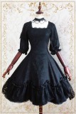 Strawberry ~Devil Rose~ Vintage Black Printed Lolita OP Dress