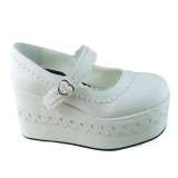 Pretty White Unicolor Lolita Shoes