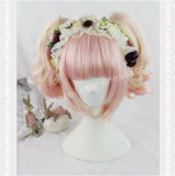 Sweet Pink Moccasin Short Lolita Wig with Two Ponytails