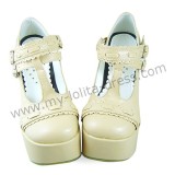 Sweet Cream T-straps Lolita Shoes