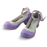 Purple Cross Straps Lolita Shoes