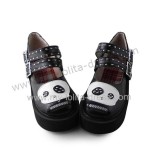 Black White Panda Girls Shoes