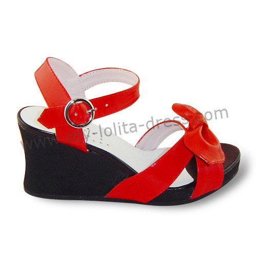 red bow sandals flat
