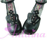 Black Retro Crown Lolita Shoes