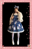 Rainbow Marshmallow~ Sweet Lolita Printed JSK Navy Blue Size S - In Stock