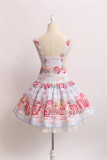 Alice Girl ~Strawberry With Cream~ Sweet Lolita Salopette + Badage -Pre-order