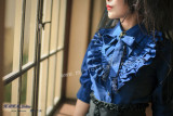 Sweet Middle Sleeves Navy Blue Lolita Blouse