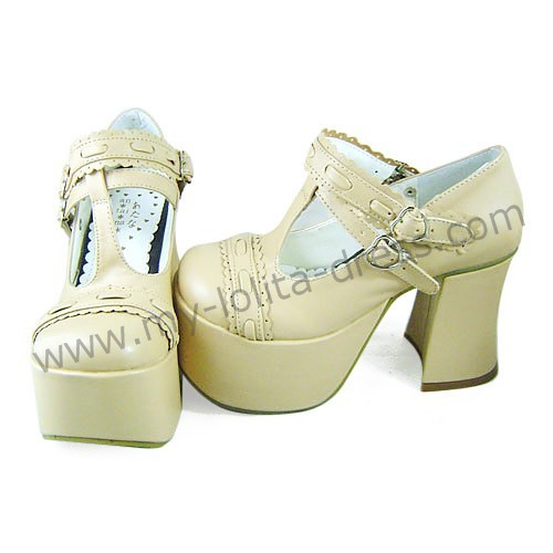 Sweet Cream T-straps Lolita Shoes