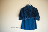Sweet Middle Sleeves Navy Blue Lolita Blouse