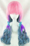 Pink Purple Grey Blue 4 Colors Rainbow 70cm Curls Wig