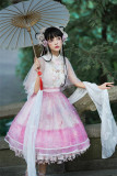 Sakura Carp Heavy Hand-made Lolita OP Set -Ready Made