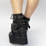 Punk Style Black Height Increasing Lolita Boots