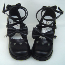 Crossed Straps Bows Lolita Shoes