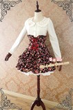 Strawberry Witch Rose Prints High Waist Sweet Lolita Skirt