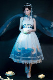 NyaNya Lolita Boutique ~Over the Sea the Moon Shines Bright Cheongsam Qi Lolita OP -Ready Made