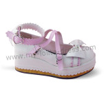 White Lolita Shoes Pink Trim