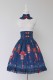 Neverland ~Chinese Palace Lanterns~ High Waist Skirt -Dark Blue M- IN STOCK