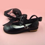 Black Long Belt Lolita Shoes
