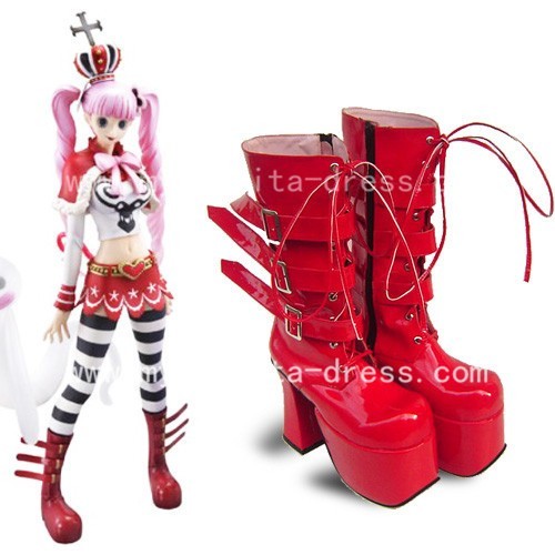Beautiful Sweet Red One Piece Perona Boots 73 99 Lolita Anime Sandals