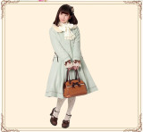 Lolita Princess Winter Single-breasted Long Coat&Fur Collar