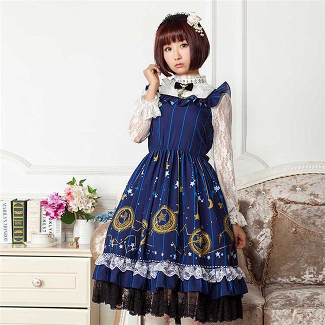 dark blue dress with stars