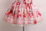 Alice Girl ~Strawberry With Cream~ Sweet Lolita Salopette + Badage -Pre-order