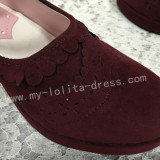 Sweet Wine Velvet Lolita Hees Shoes