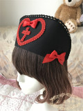 Black Hat with Red Bowknots
