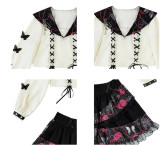 Diamond Honey Edge Goth Sailor Uniform Top + Skirt Set