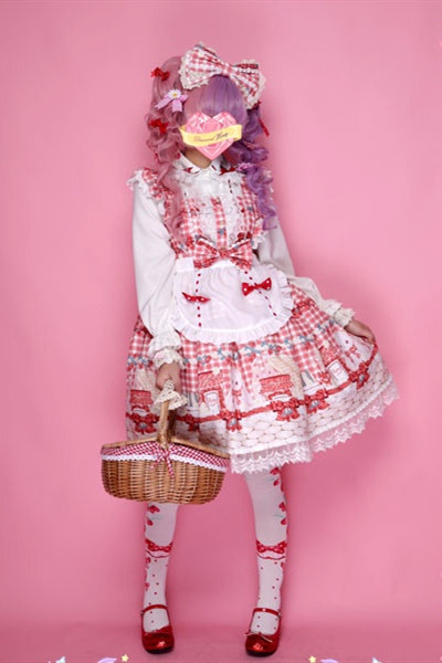 Diamond Honey ~Strawberry Picnic Bunny Sweet Lolita Jumper -Pre-order