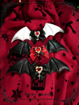 Rose Thorn Bat Cross Lolita Hairclip/Brooch
