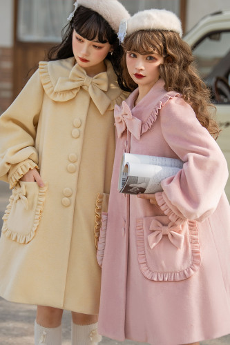 Alice Girl ~Loose Winter Lolita Long Coat - Beige L in Stock