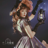 Halloween Pumpkin Midnight Witch Lolita JSK + Fake Collar