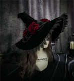 Rose Pearl Halloween Lolita Witch Hat