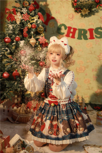 Tommy Bear ~Christmas Bear Sweet Lolita Salopette/Blouse -Pre-order