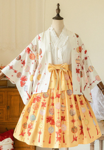 Forest Wardrobe ~Goldfish Temari Kimono Style Lolita Skirt/Coat