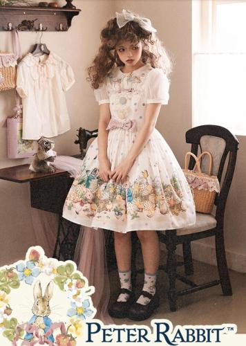 Peter Rabbit Lolita JSK/Skirt/Blouse - White Blouse Size L - In Stock