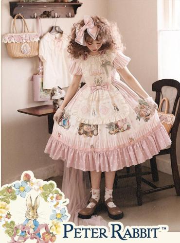 Peter Rabbit  Fake Two Pieces Lolita OP -Pink Size XL - In Stock