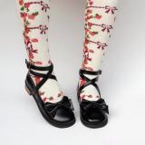 Black/White/Pink/Red Flat Heels Lolita Shoes