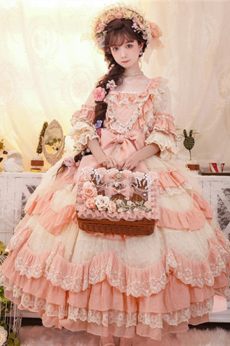 Flowers Garden Bridal Lolita OP -Pink