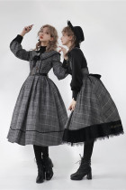Zeeye ~Gingham Fake Two-pieces Lolita OP -Ready Made