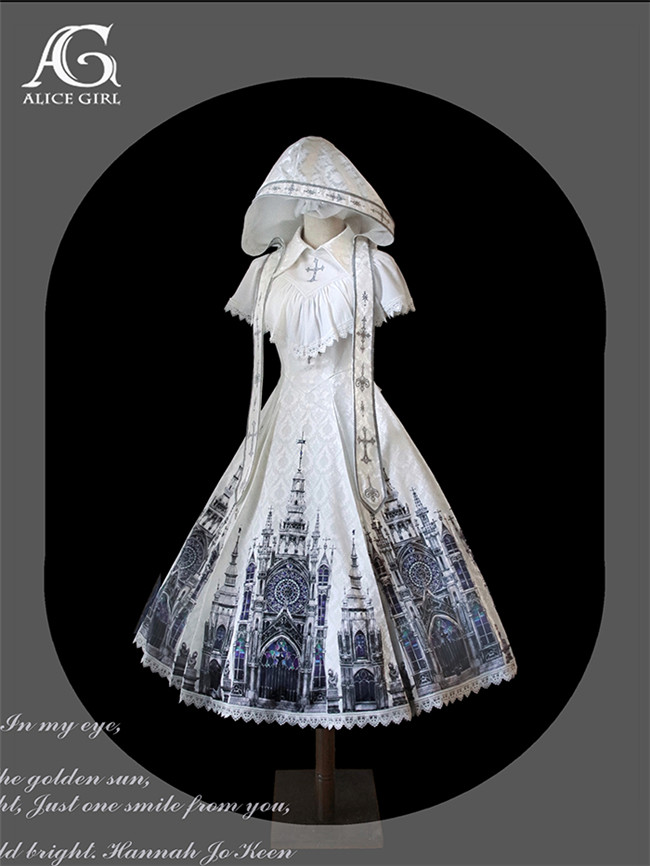 Alice Girl Cross Church Print Lolita Dress- My Lolita Dress