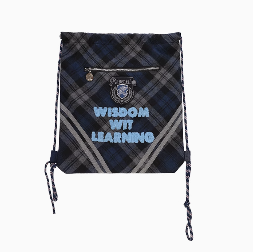 Kyouko & Harry Potter Co-signed Plaid Drawstring Shoulder Backpack Harry Potter Cosplay