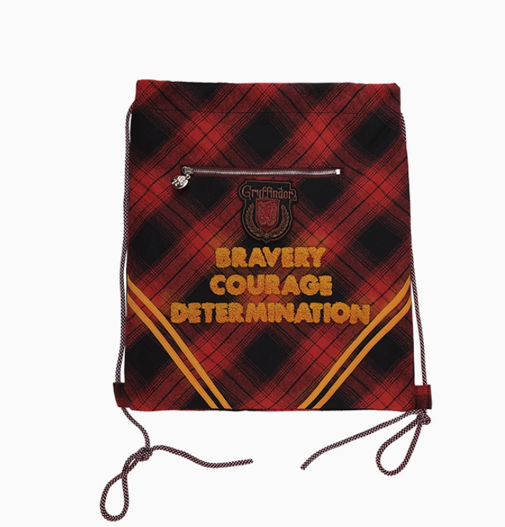 Kyouko & Harry Potter Co-signed Plaid Drawstring Shoulder Backpack Harry Potter Cosplay