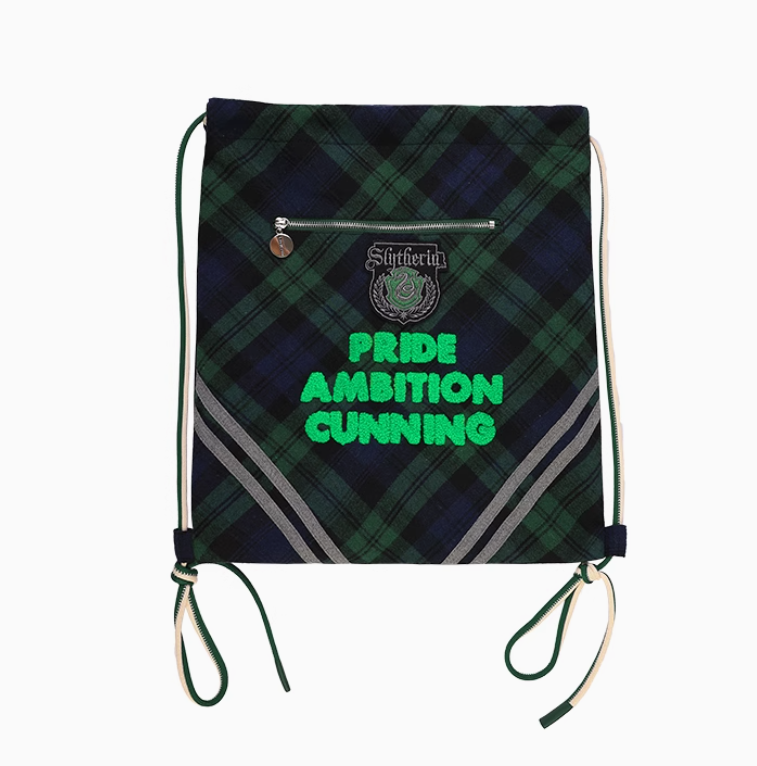 Kyouko & Harry Potter Co-signed Plaid Drawstring Shoulder Backpack Harry Potter Cosplay