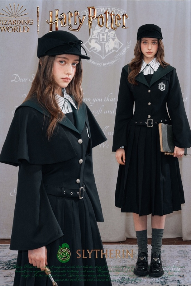 Kyouko & Harry Potter Co-signed Sailor Collar Dress with Detachable Cape Harry Potter Cloak