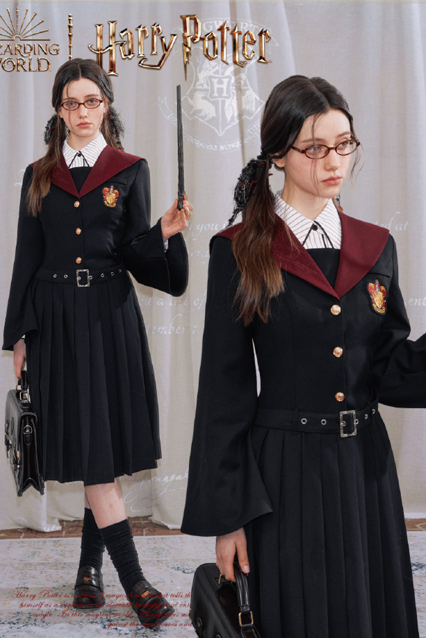 Kyouko & Harry Potter Co-signed Sailor Collar Dress with Detachable Cape Harry Potter Cloak