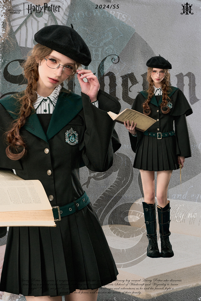 Kyouko & Harry Potter Co-signed Sailor Collar Dress with Detachable Cape Harry Potter Dress