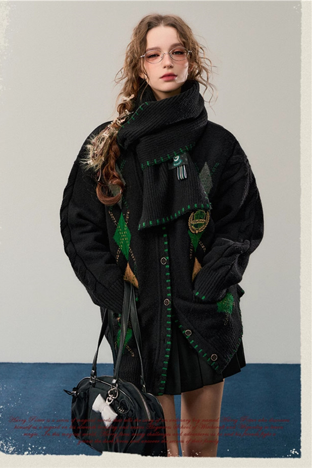 Kyouko & Harry Potter Collaborated Argyle Cardigan Harry Potter Clothes