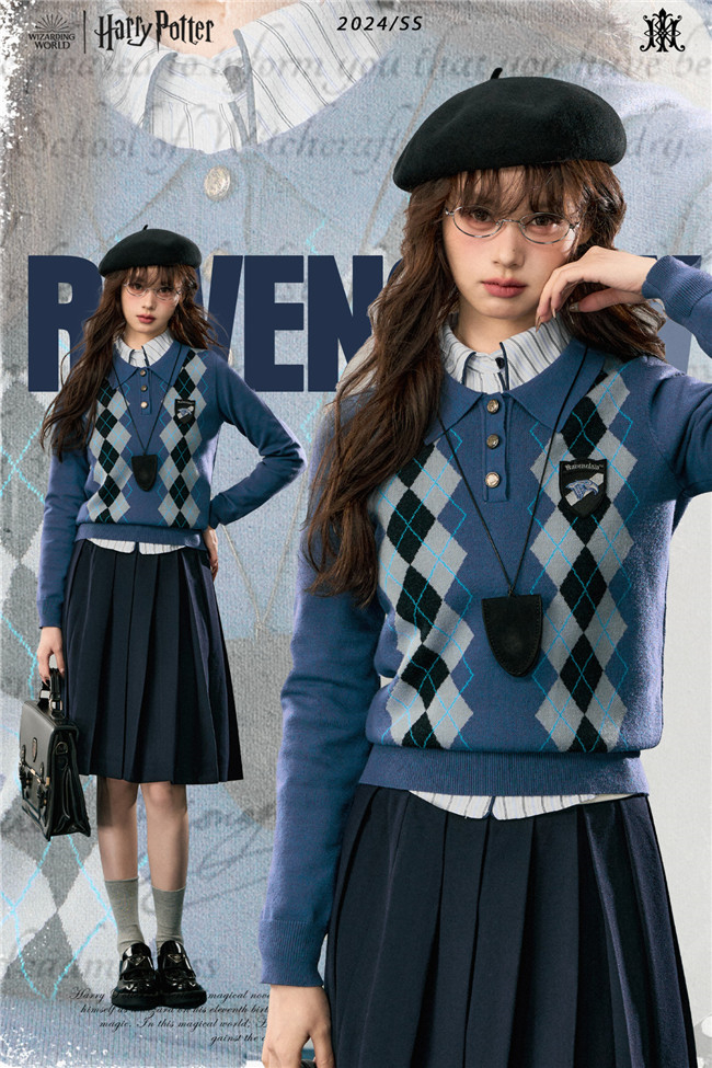 Kyouko & Harry Potter Collaborated Argyle Knitwear Harry Potter Clothes